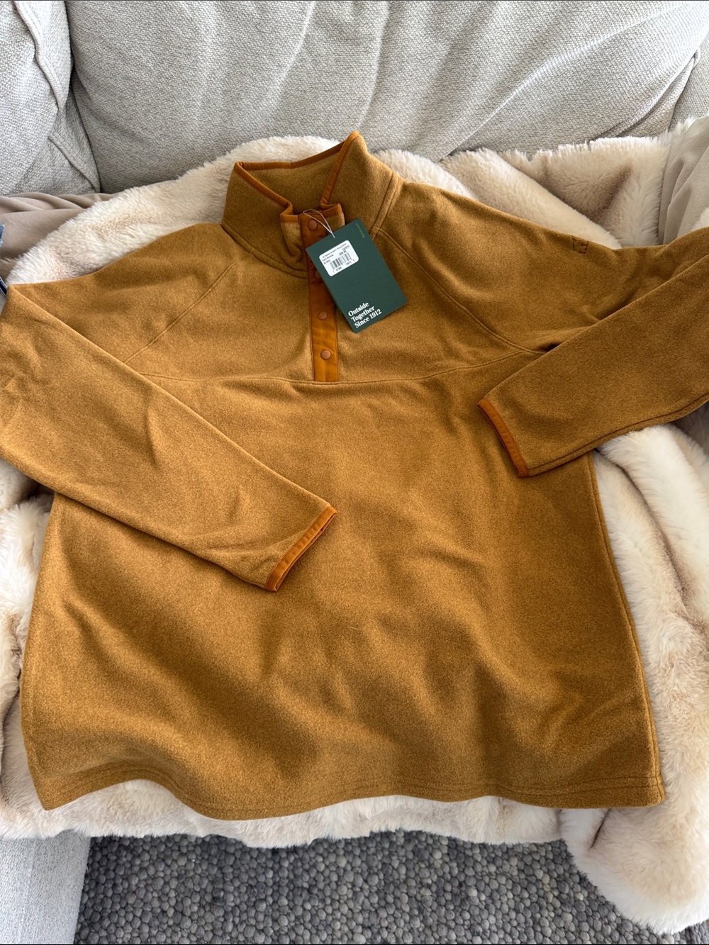 L.L. Bean Women's Quarter-Snap Fleece Pullover - Mustard